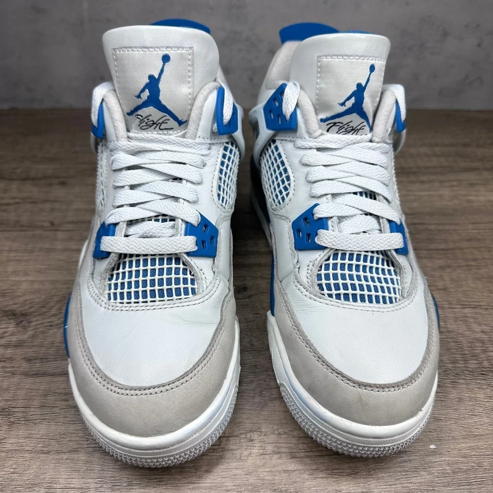 Nike~Boy's~Air Jordan 4 Retro GS Military Blue Basketball Sneakers~Size 4.5Y
